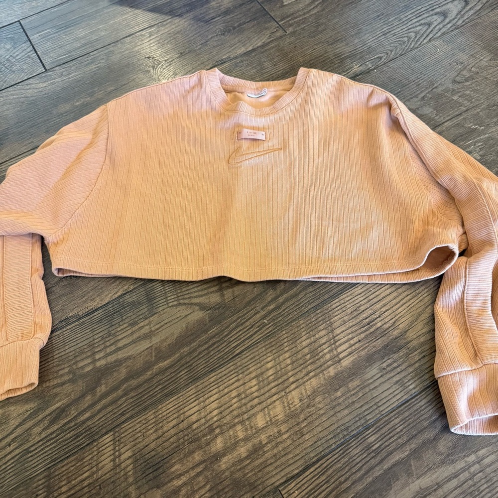 Nike Women’s Oversized Cropped Orange‎ Long Sleeve Shirt Size L
